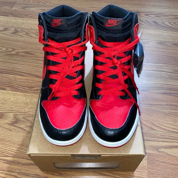 2012 Nike Dunk High J-Pack Bred Size 12 Red Black Jordan Basketball Streetwear - Picture 3 of 8